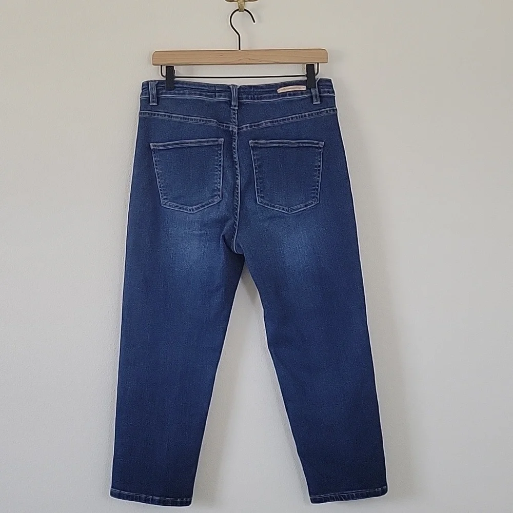 Soft Surroundings Dark Wash Straight Cropped Jeans Size 10P - Picture 5 of 7